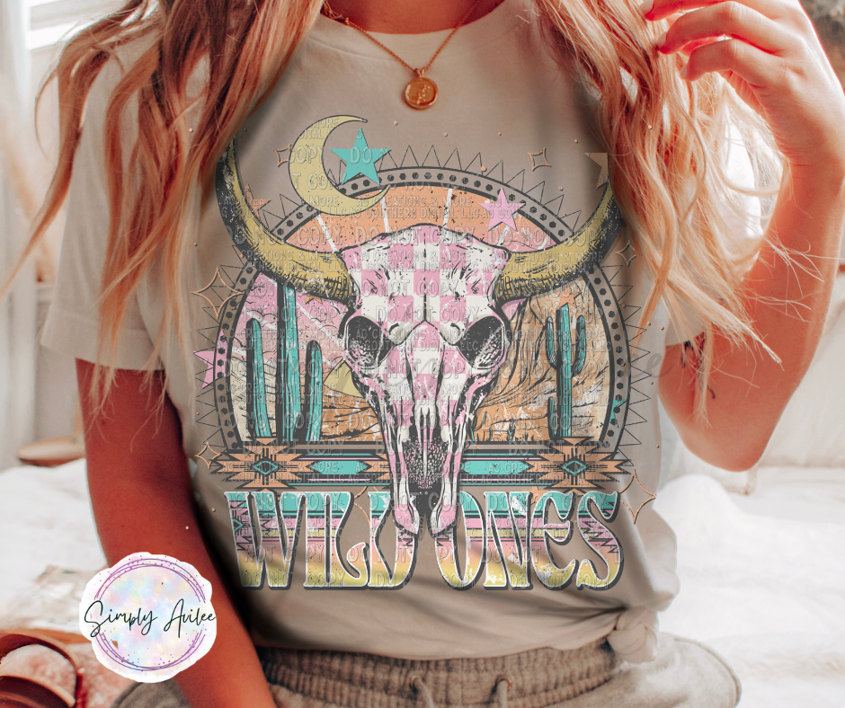 Wild Ones Western Tee β Bull Skull & Cactus Graphic Shirt β Cowgirl Desert Vibes β Youth & Adult Sizes