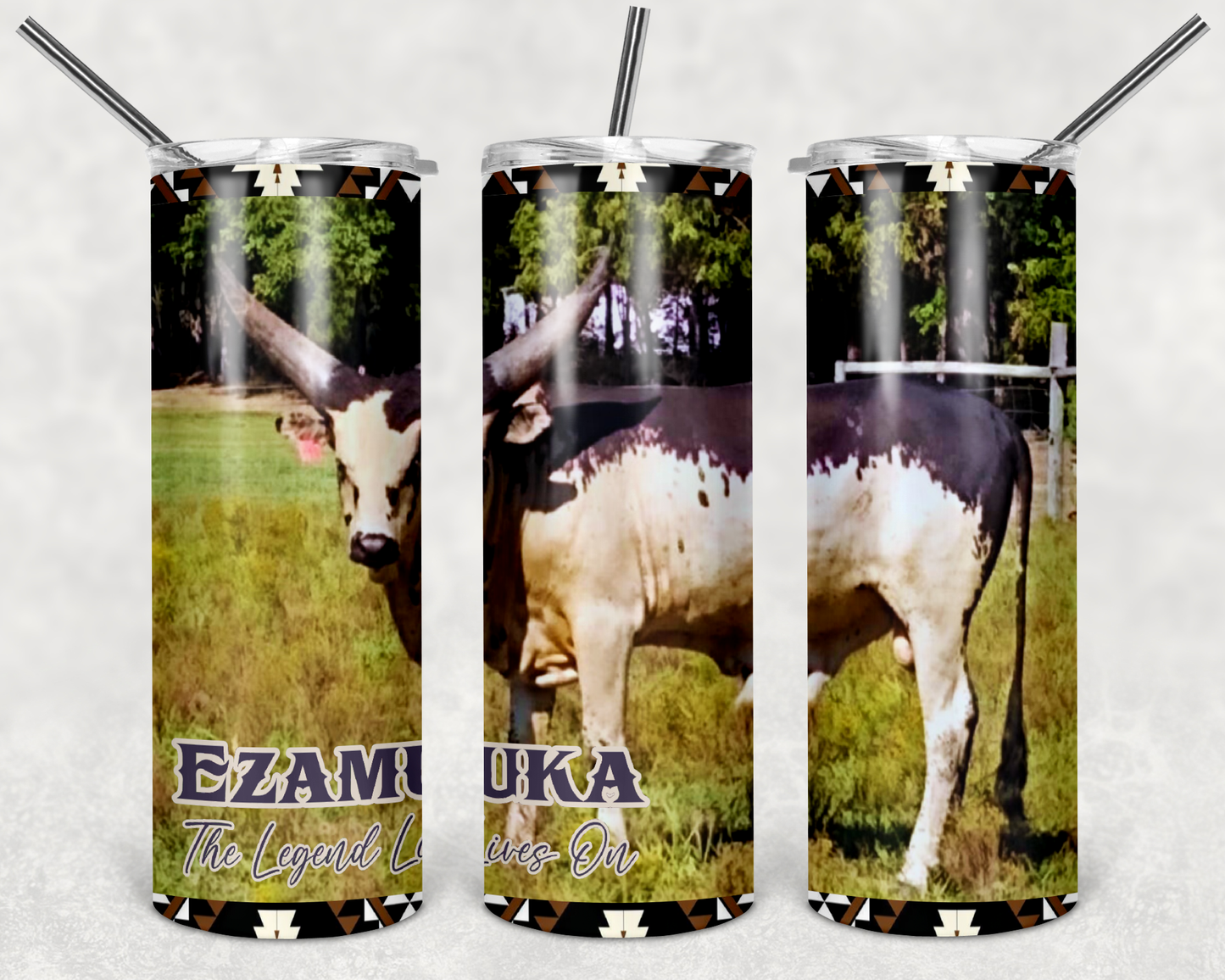 Ezamuka The Legend Lives On River Oaks Cattle Co. 20oz Tumbler
