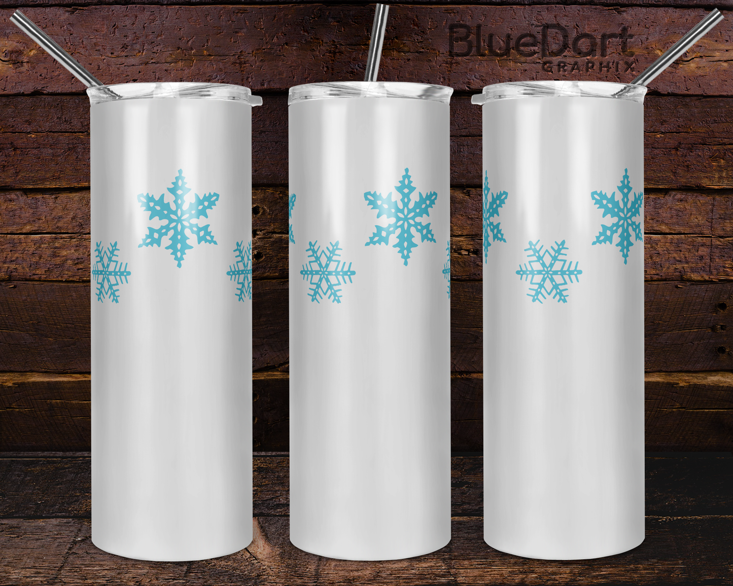 Pyrex Teal Snowflake Tumbler