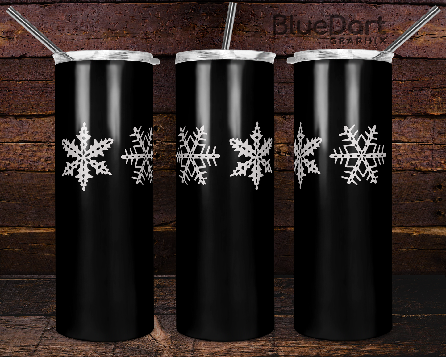 Pyrex Black Snowflake Tumbler