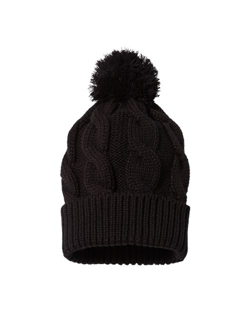 Lucky C Hat Co. Leather Patch Beanies, Ladies