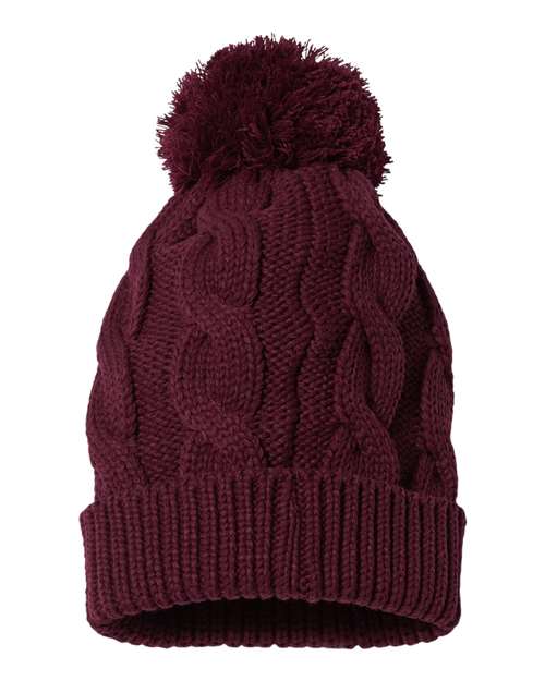 Lucky C Hat Co. Leather Patch Beanies, Ladies