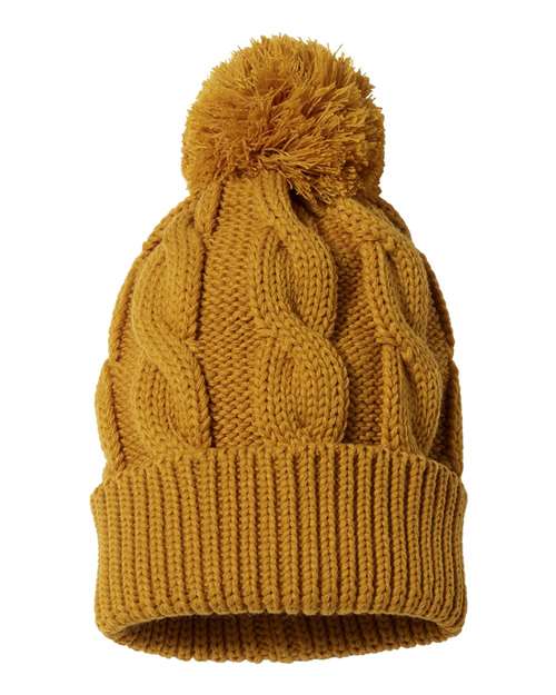 Lucky C Hat Co. Leather Patch Beanies, Ladies