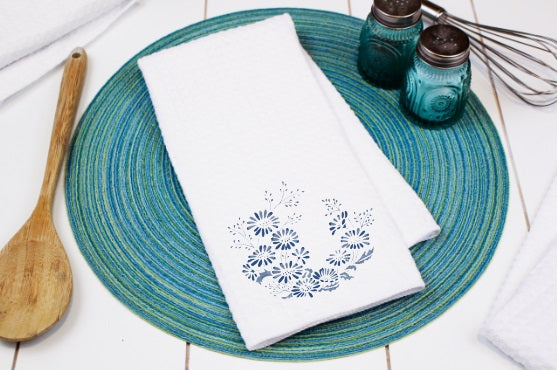 Colonial Mist Pyrex Pattern Waffle Weave Dishtowel