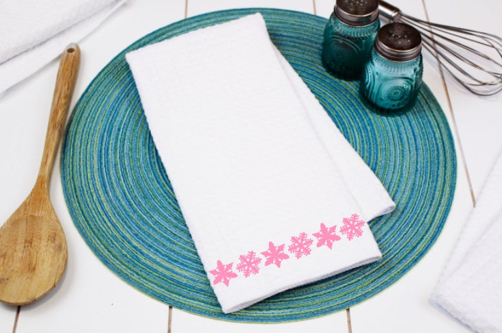 Snowflake Pattern Waffle Weave Dishtowel
