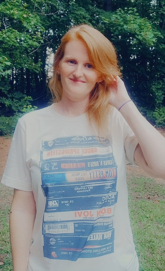 80's Rock Cassette Tape Stack Tee