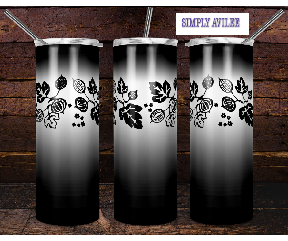 Pyrex Black and Yellow Gooseberry 20oz Tumbler