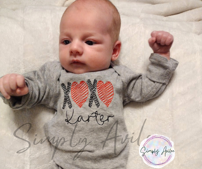 XOXO, Personalized Kids Embroidered Valentine's Shirt