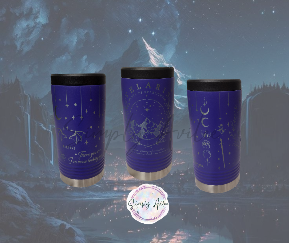 Slim or Regular Engraved ACOTAR Velaris Beverage Holders