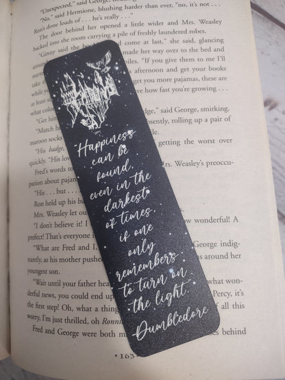 Book Themed Bookmark, HP Quote