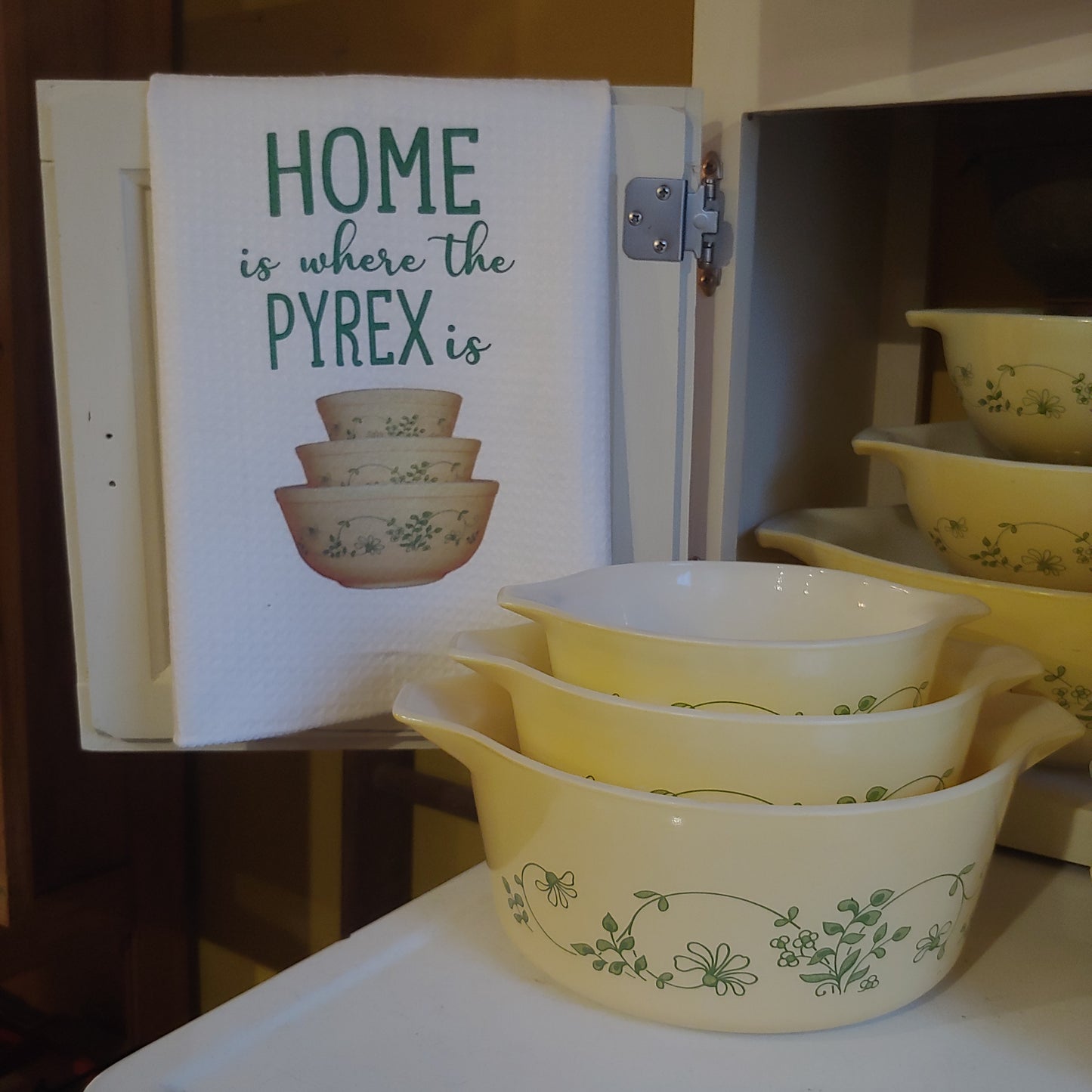 Home is Where the Pyrex Is Shenandoah Bowls Waffle Weave Dishtowel