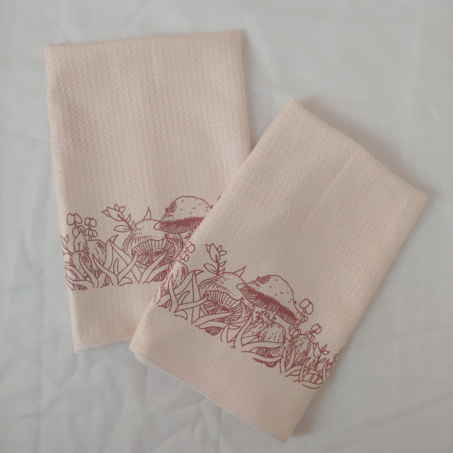 Forest Fancies Pyrex Pattern Waffle Weave Dishtowel