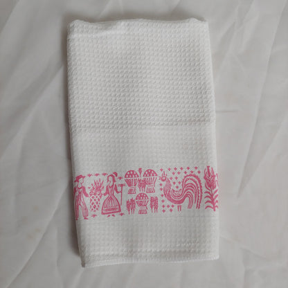 Amish Butterprint Pattern Waffle Weave Dishtowel