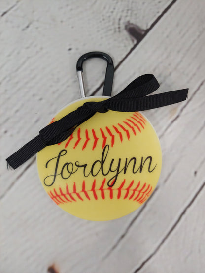 Baseball Softball Bag Tag, Personalized Acrylic Tag