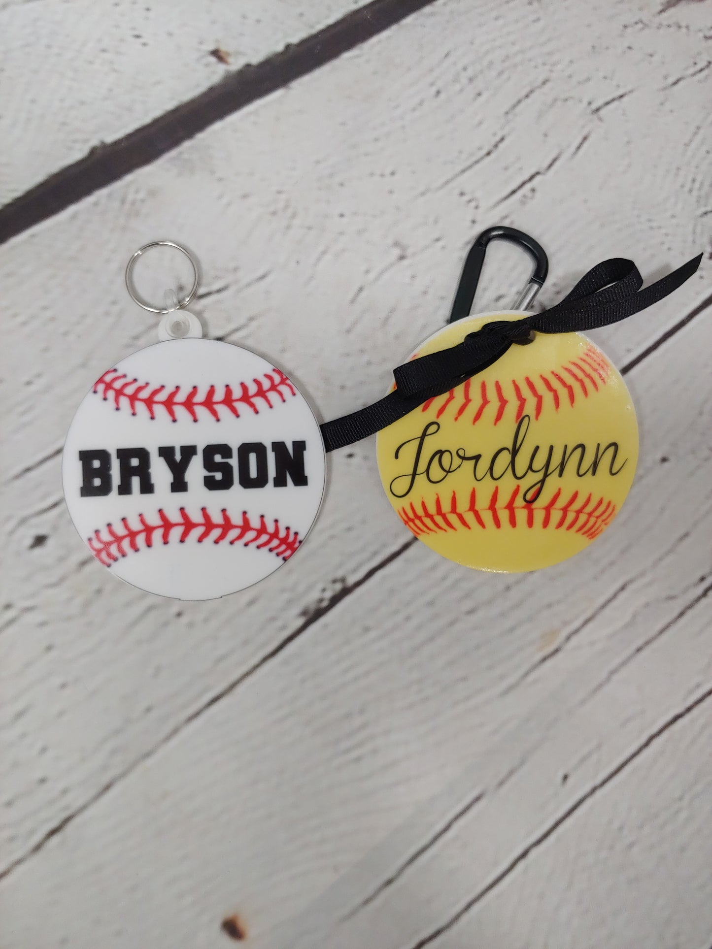 Baseball Softball Bag Tag, Personalized Acrylic Tag