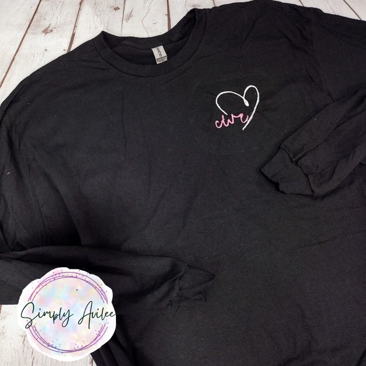 Monogrammed Tee with Hand Drawn Heart