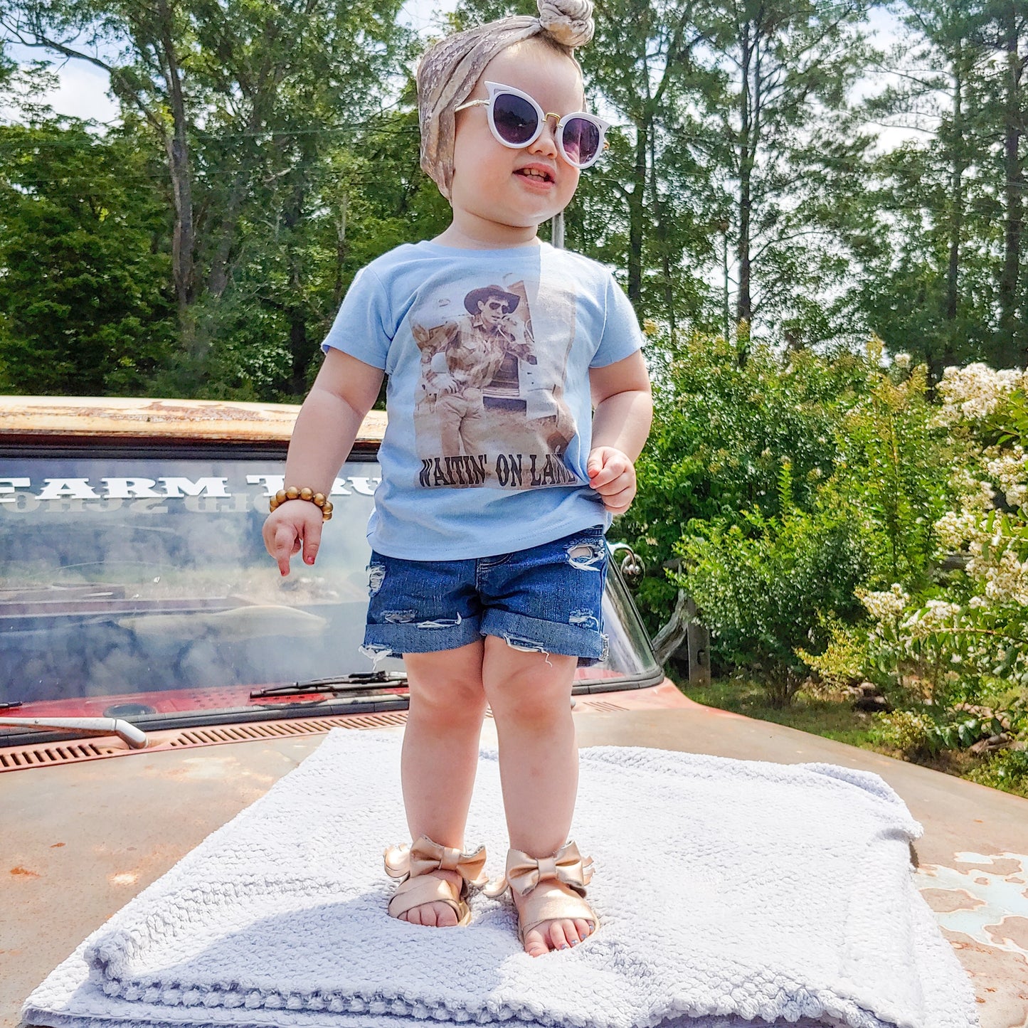Waitin' on Lane Western Rodeo Legend Kids or Adult Tee