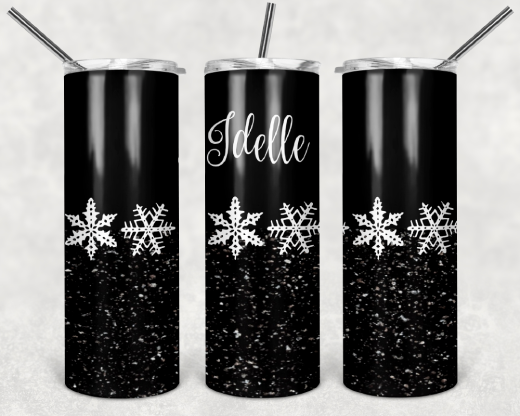 Pyrex Black Snowflake Tumbler