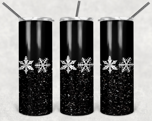 Pyrex Black Snowflake Tumbler