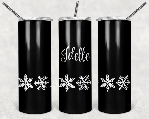 Pyrex Black Snowflake Tumbler