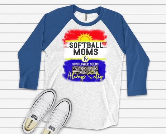 Salty Softball Moms Adult Tee or Raglan