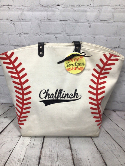 Baseball Softball Bag Tag, Personalized Acrylic Tag