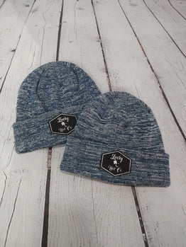 Lucky C Hat Co Hex Leather Patch Beanie