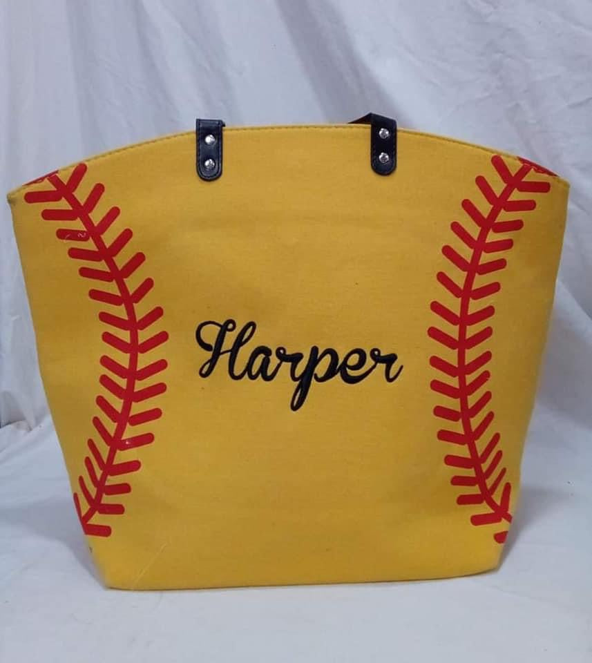 Baseball or Softball Tote, Mom Bag, Personalized Ball Bag