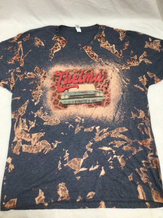 Thelma and Louise, Best Friends, Adult Tee, Bleached Shirt, Summer Shirt, Leopard Print